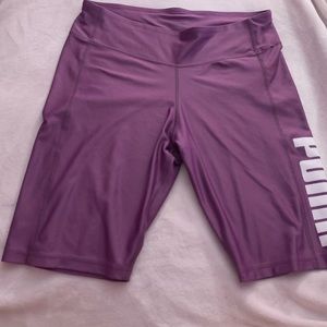 Puma Purple Biker Shorts with Side Logo